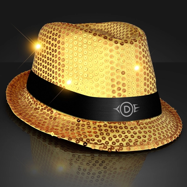 Blank or Imprinted. Custom shiny fedora hats with flashing lights.... from ASI 34194 ALightPromos / Alight Promotional Products