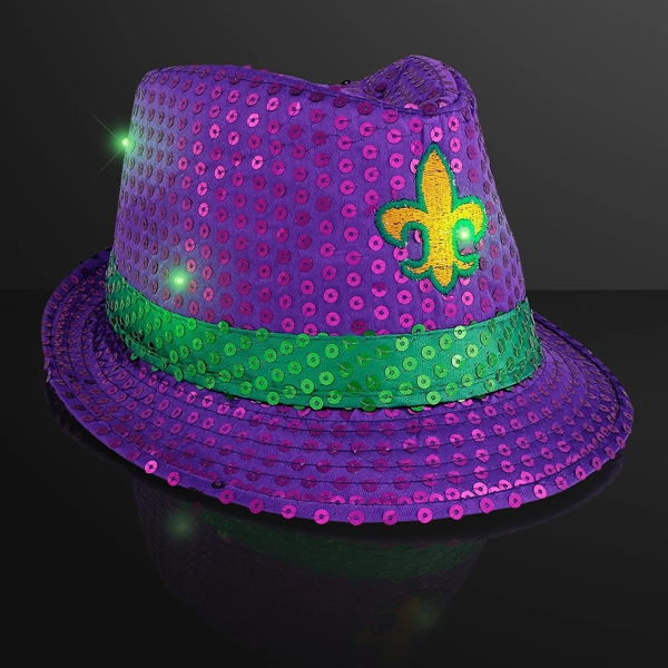 Custom shiny fedora hats with flashing lights.... from ASI 34194 ALightPromos / Alight Promotional Products