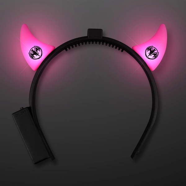 Blank or imprinted. Light up, pink devil horns. One size fits... from ASI 34194 ALightPromos / Alight Promotional Products