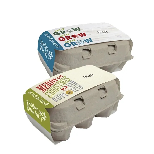 Egg carton with seed packets and soil wafers for growing.... from ASI 40646 Bloomin Promotions / Bloomin' Promotions™