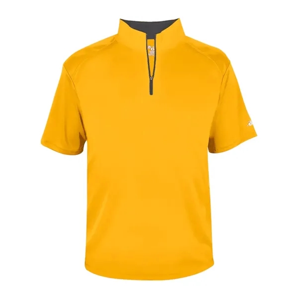 Sort sleeve quarter zip with contrast inner collar... from ASI 84358 S&S Activewear