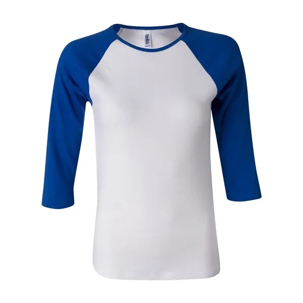 Women's baby rib 3/4 sleeve raglan t-shirt. Blank product.... from ASI 84358 S&S Activewear