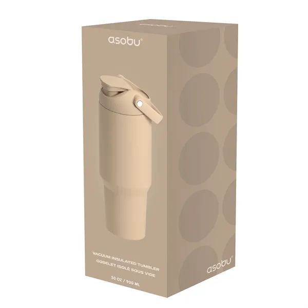 40 oz vacuum-insulated tumbler with matte finish and carry handle for... from ASI 31518 ADNART / Asobu