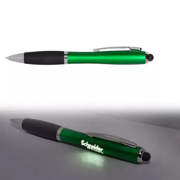 Click action retractable stylus pen with L.E.D. illuminated logo. Push the... from ASI 68190 Lungsal / Lungsal