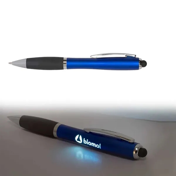 Click action retractable stylus pen with L.E.D. illuminated logo. Push the... from ASI 68190 Lungsal / Lungsal