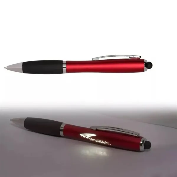 Click action retractable stylus pen with L.E.D. illuminated logo. Push the... from ASI 68190 Lungsal / Lungsal