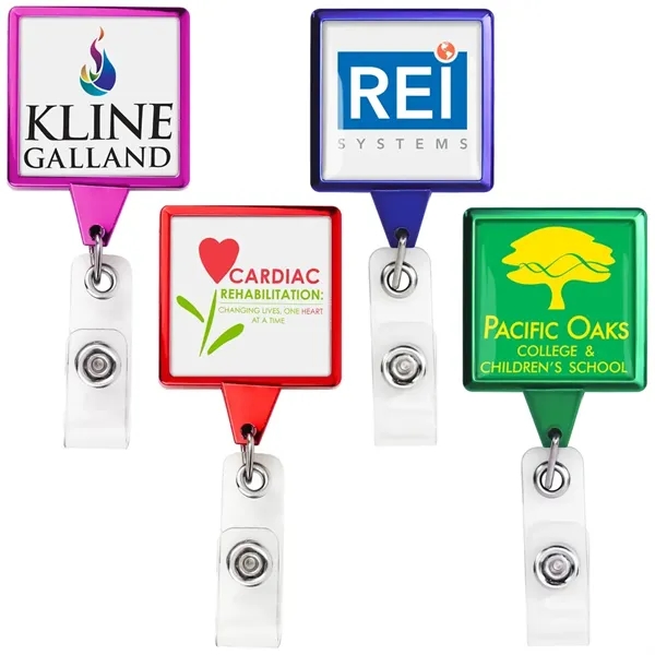 Color Chrome JUMBO Square retractable badge reel in color chrome colors,... from ASI 49470 DEVARA