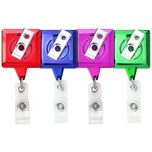Color Chrome JUMBO Square retractable badge reel in color chrome colors,... from ASI 49470 DEVARA