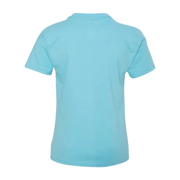 Youth short sleeve T-shirt with lay flat collar, and double-needle stitching.... from ASI 84358 S&S Activewear