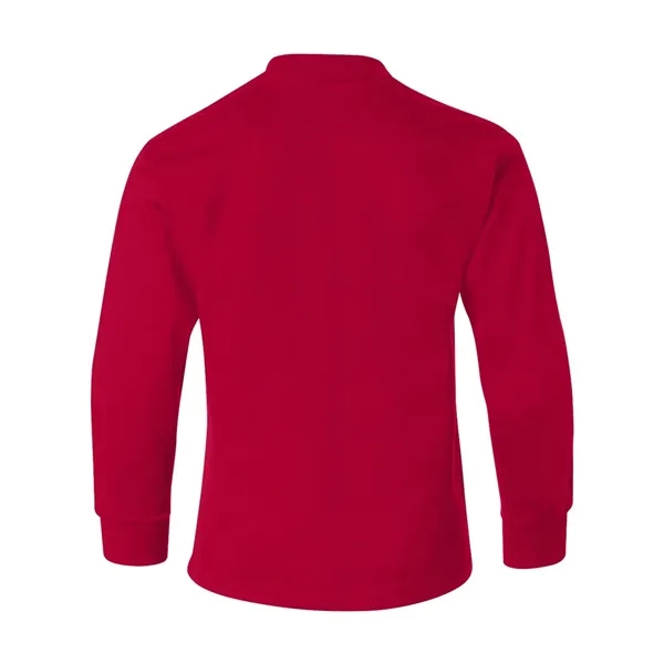 Long sleeve T-shirt for youth with lay flat collar, tag-free neck... from ASI 84358 S&S Activewear
