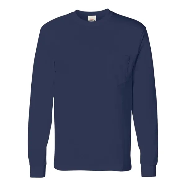 Long sleeve T-shirt made of 100% cotton with a chest pocket,... from ASI 84358 S&S Activewear