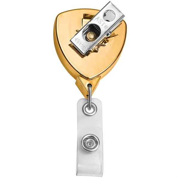 Gold Shield retractable badge reel, gold finish, alligator clip back, anti-twist... from ASI 49470 DEVARA