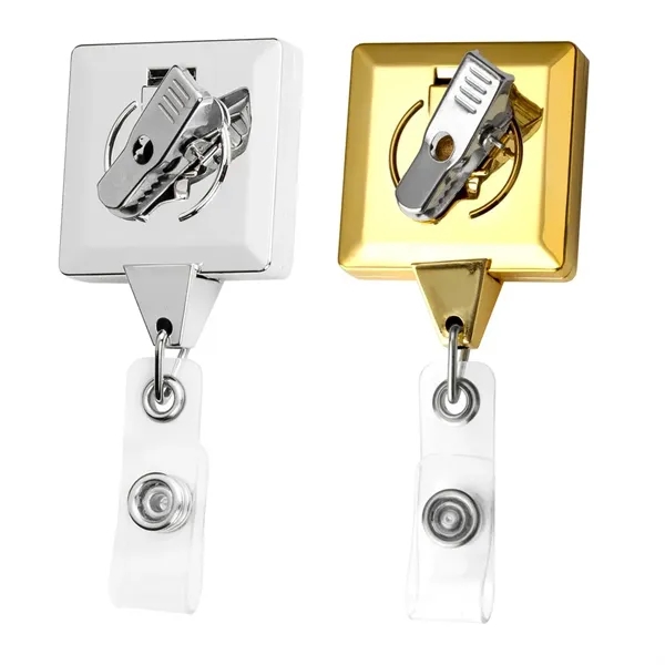 Chrome JUMBO Round retractable badge reel in chrome finish, alligator clip... from ASI 49470 DEVARA