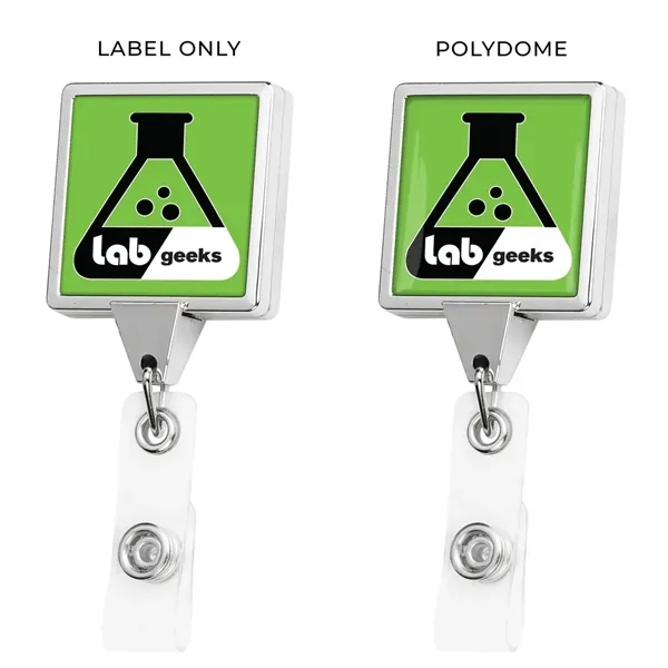 Chrome JUMBO Round retractable badge reel in chrome finish, alligator clip... from ASI 49470 DEVARA