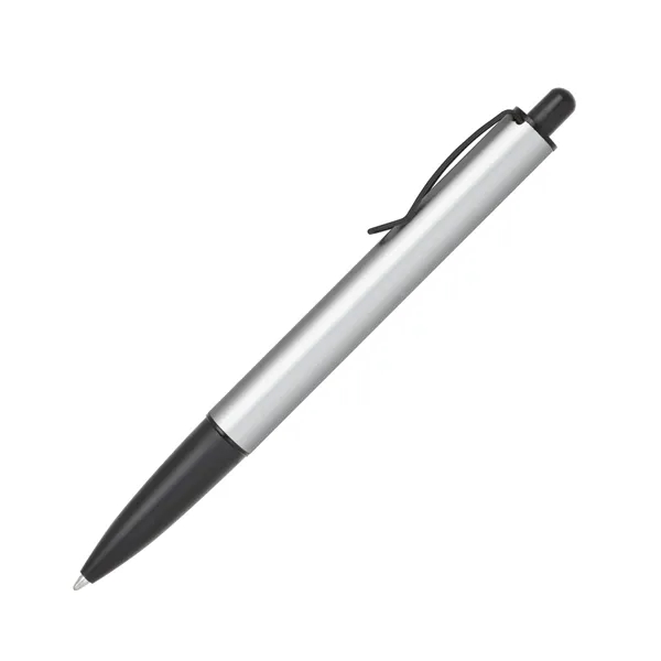 Brass ballpoint pen with click-action mechanism, metallic barrel and black grip,... from ASI 68190 Lungsal / Lungsal