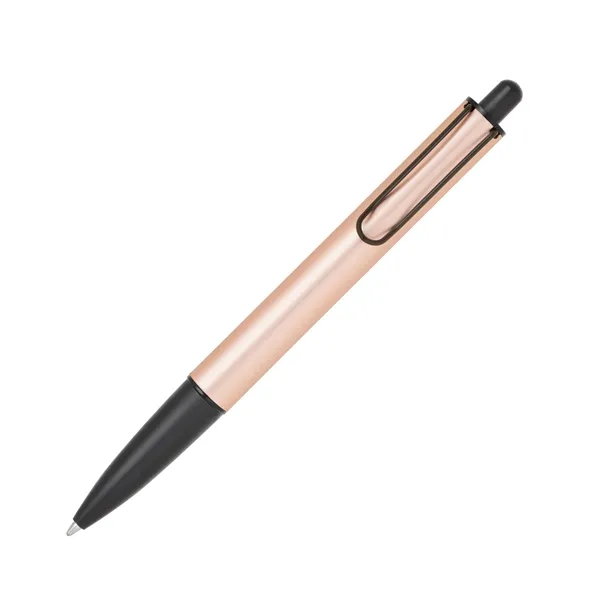 Brass ballpoint pen with click-action mechanism, metallic barrel and black grip,... from ASI 68190 Lungsal / Lungsal