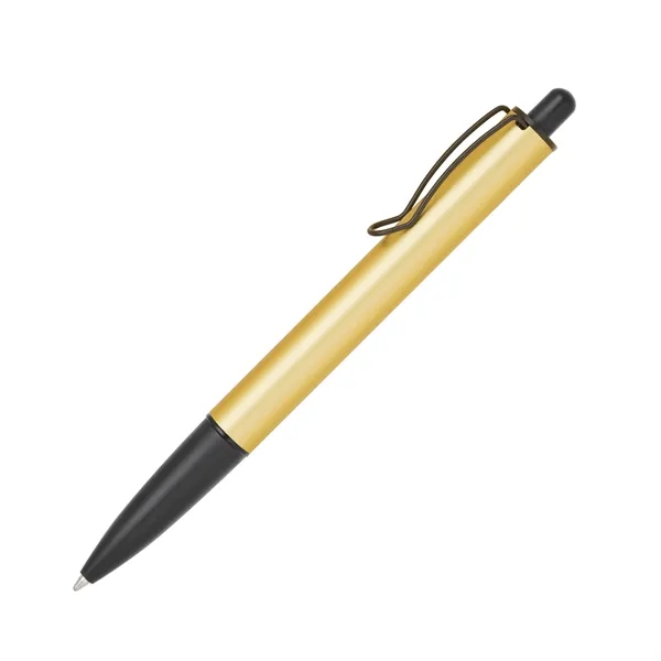 Brass ballpoint pen with click-action mechanism, metallic barrel and black grip,... from ASI 68190 Lungsal / Lungsal