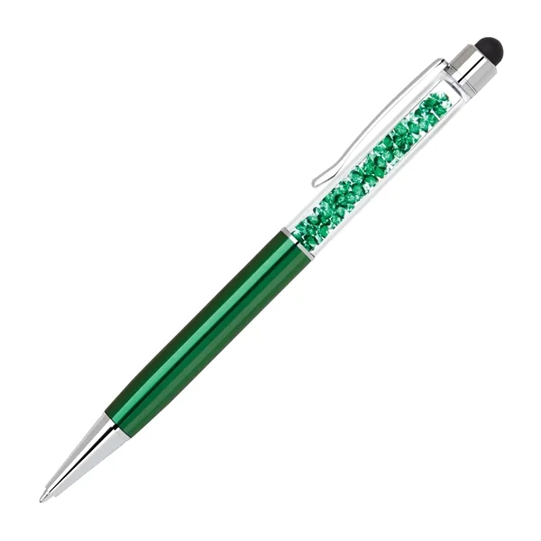 Elegant twist-action brass stylus pen with matching crystals and barrel colors... from ASI 68190 Lungsal