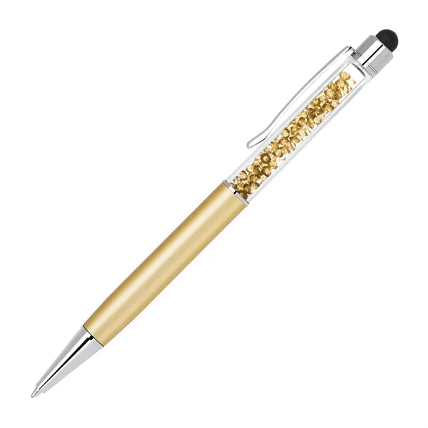 Elegant twist-action brass stylus pen with matching crystals and barrel colors... from ASI 68190 Lungsal
