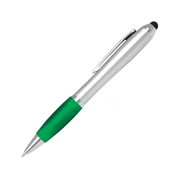 Twist action plastic stylus pen with brightly colored grip and silver... from ASI 68190 Lungsal / Lungsal