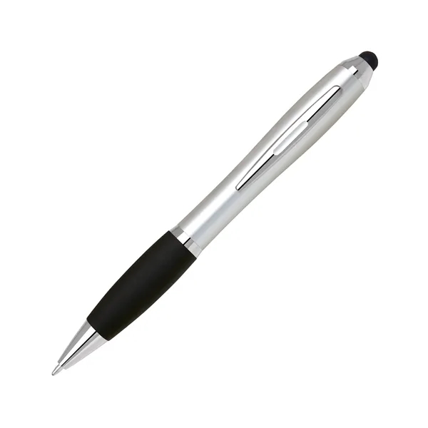 Twist action plastic stylus pen with brightly colored grip and silver... from ASI 68190 Lungsal / Lungsal