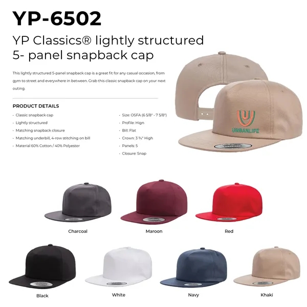 Yupoong 6502 YP Classics Lightly structured hat with leatherette patches or... from ASI 74601 Calico