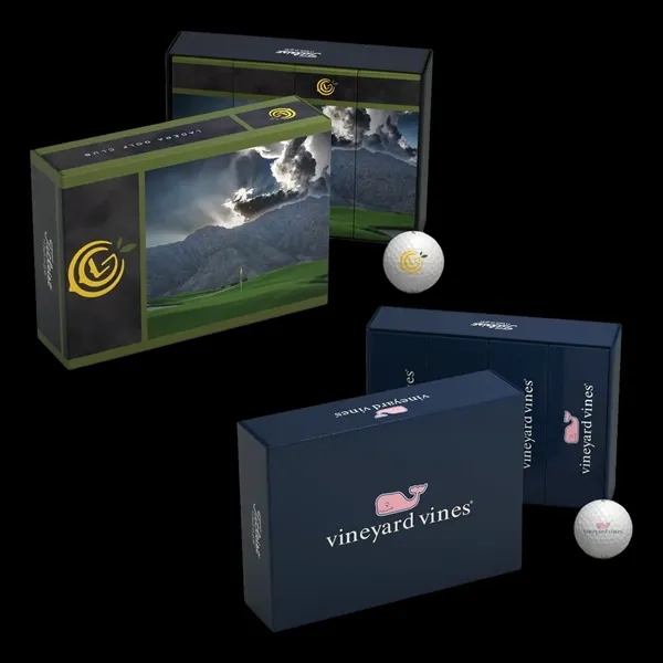 One dozen Titleist golf balls with custom sleeves.... from ASI 57653 Gold Bond