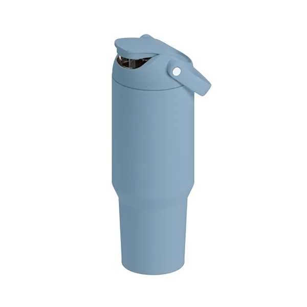 40 oz vacuum-insulated tumbler with matte finish and carry handle for... from ASI 31518 ADNART / Asobu