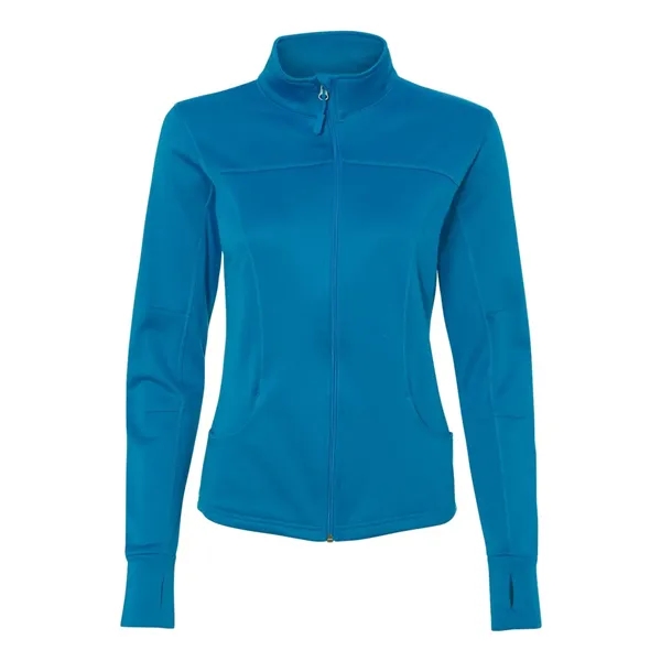 Women's Poly-Tech full-zip track jacket with an exposed coil zipper, hidden... from ASI 84358 S&S Activewear