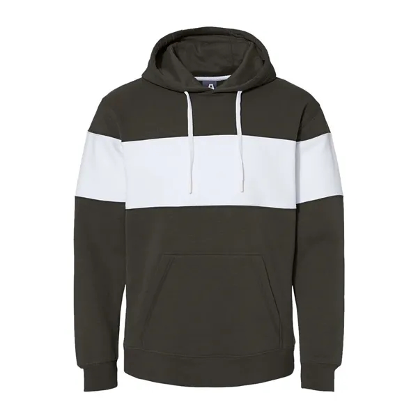 J. America Varsity Fleece Colorblocked Hooded Sweatshirt... from ASI 84358 S&S Activewear