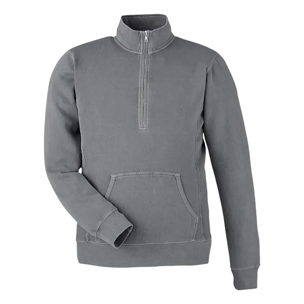 J. America Pigment-Dyed Fleece Quarter-Zip Pullover... from ASI 84358 S&S Activewear