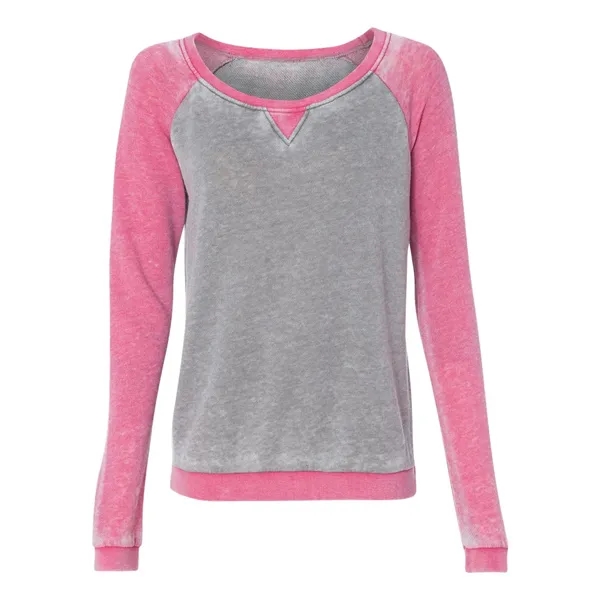 J. America Women's Zen Fleece Raglan Crewneck Sweatshirt, blank.... from ASI 84358 S&S Activewear