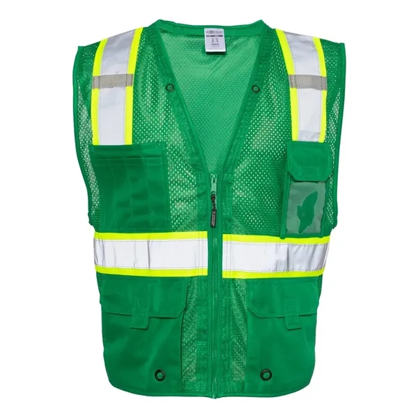 100% polyester mesh vest with 2" wide reflective material and multiple... from ASI 84358 S&S Activewear