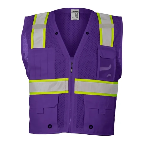 100% polyester mesh vest with 2" wide reflective material and multiple... from ASI 84358 S&S Activewear