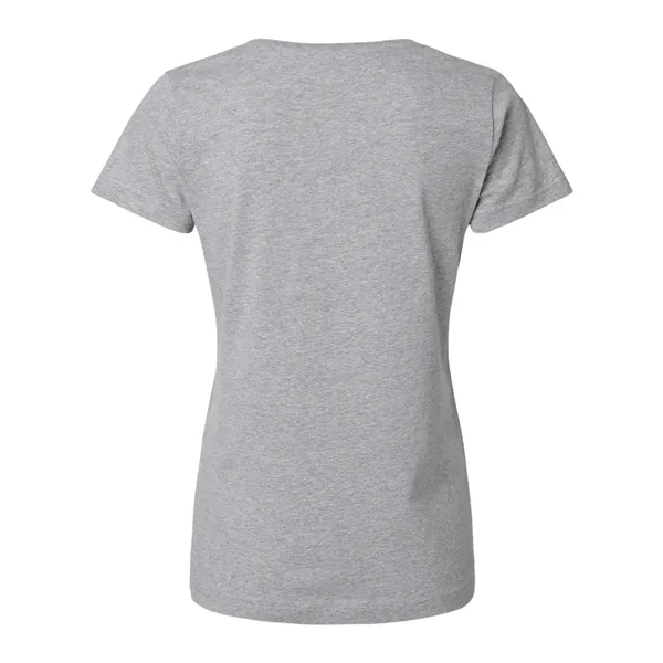 Women's fine jersey longer length V-neck T-shirt. Blank product.... from ASI 84358 S&S Activewear