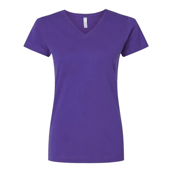 Women's fine jersey longer length V-neck T-shirt. Blank product.... from ASI 84358 S&S Activewear