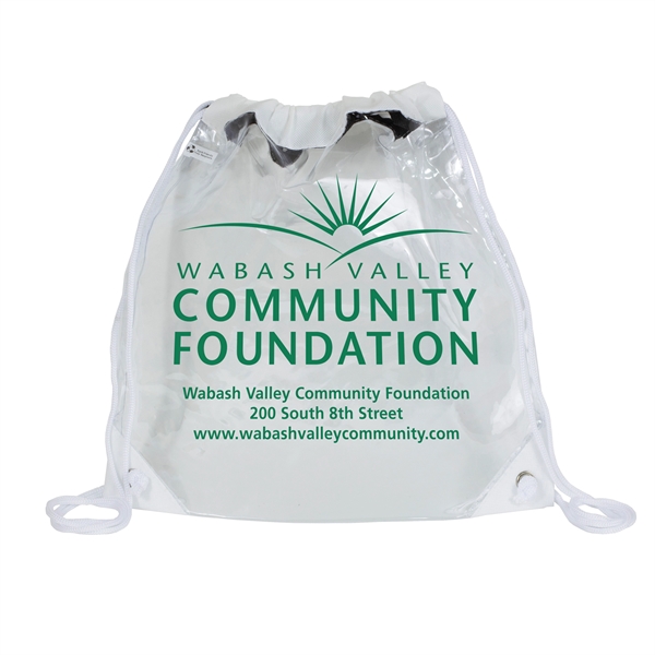 Stadium friendly clear vinyl backpack with cinch closure.... from ASI 62660 Innovation Line