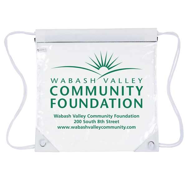 Stadium friendly clear vinyl backpack with cinch closure.... from ASI 62660 Innovation Line
