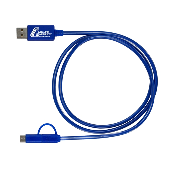 3-in-1 lighted charging cable with 5 pin attachment, micro USB and... from ASI 62660 Innovation Line