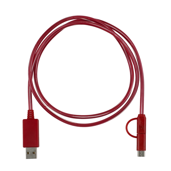3-in-1 lighted charging cable with 5 pin attachment, micro USB and... from ASI 62660 Innovation Line