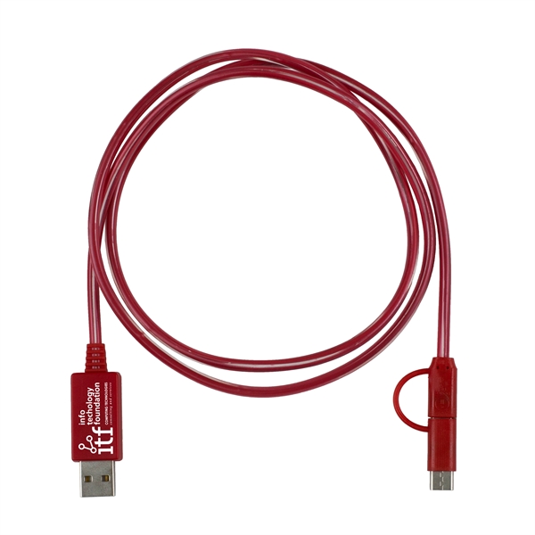 3-in-1 lighted charging cable with 5 pin attachment, micro USB and... from ASI 62660 Innovation Line