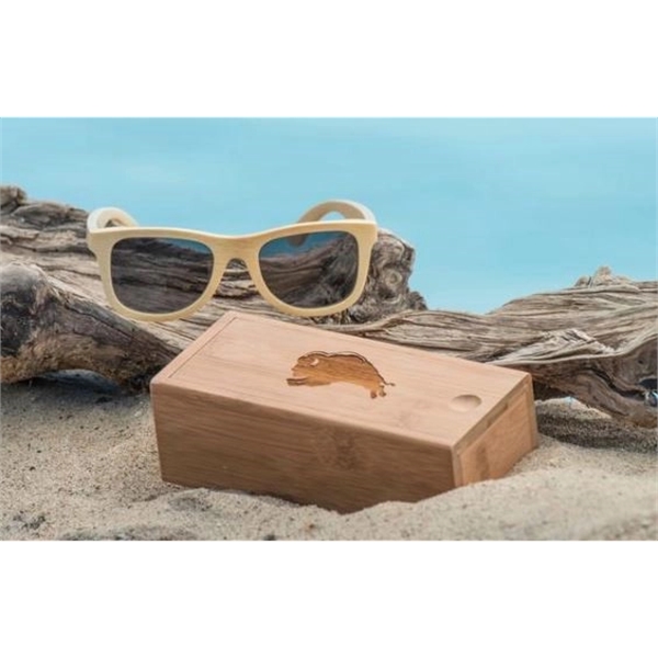 6 5/8" x 3" x 2 3/8" bamboo sunglasses case. Customizable... from ASI 72657 Active Life Promo / Apres Ski Ingrain Promo