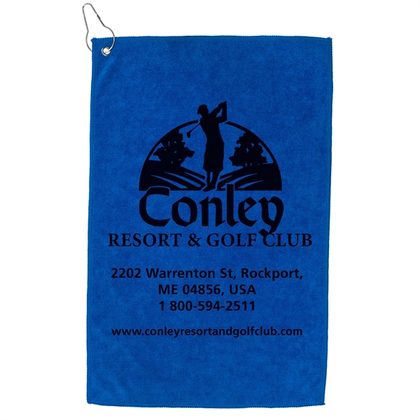 12" x 18" heavy-duty microfiber golf towel with metal grommet and... from ASI 62660 Innovation Line