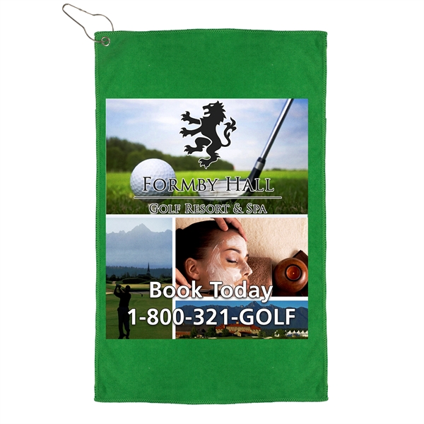 12" x 18" heavy-duty microfiber golf towel with metal grommet and... from ASI 62660 Innovation Line