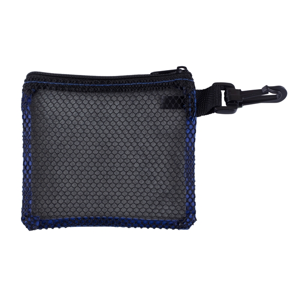 Soft polyurethane mesh zipper storage pouch with carabiner clip and customization.... from ASI 62660 Innovation Line