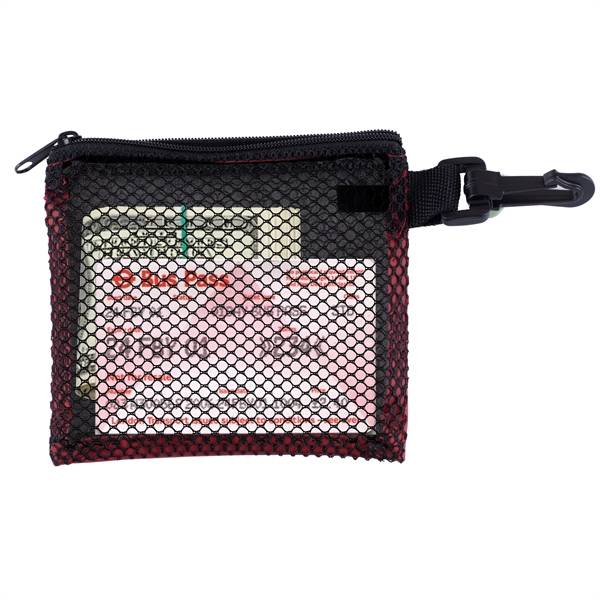 Soft polyurethane mesh zipper storage pouch with carabiner clip and customization.... from ASI 62660 Innovation Line