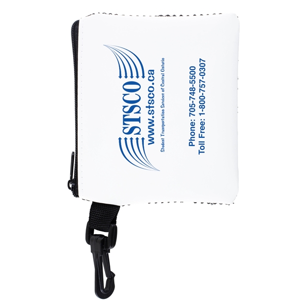 Soft polyurethane mesh zipper storage pouch with carabiner clip and customization.... from ASI 62660 Innovation Line
