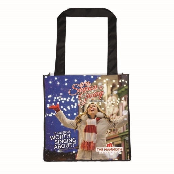 Polyester Tote with front and back panels accented by black gussets... from ASI 37940 Bag Makers Inc