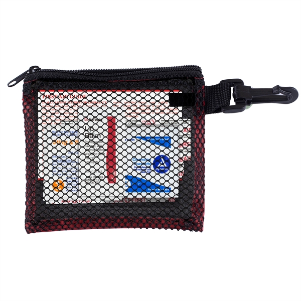 21 piece first aid kit inside a zippered mesh pouch... from ASI 62660 Innovation Line