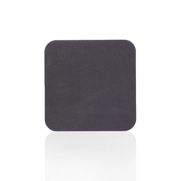 Stainless steel square coaster with a brushed polished finish and black... from ASI 39552 BEL Promo